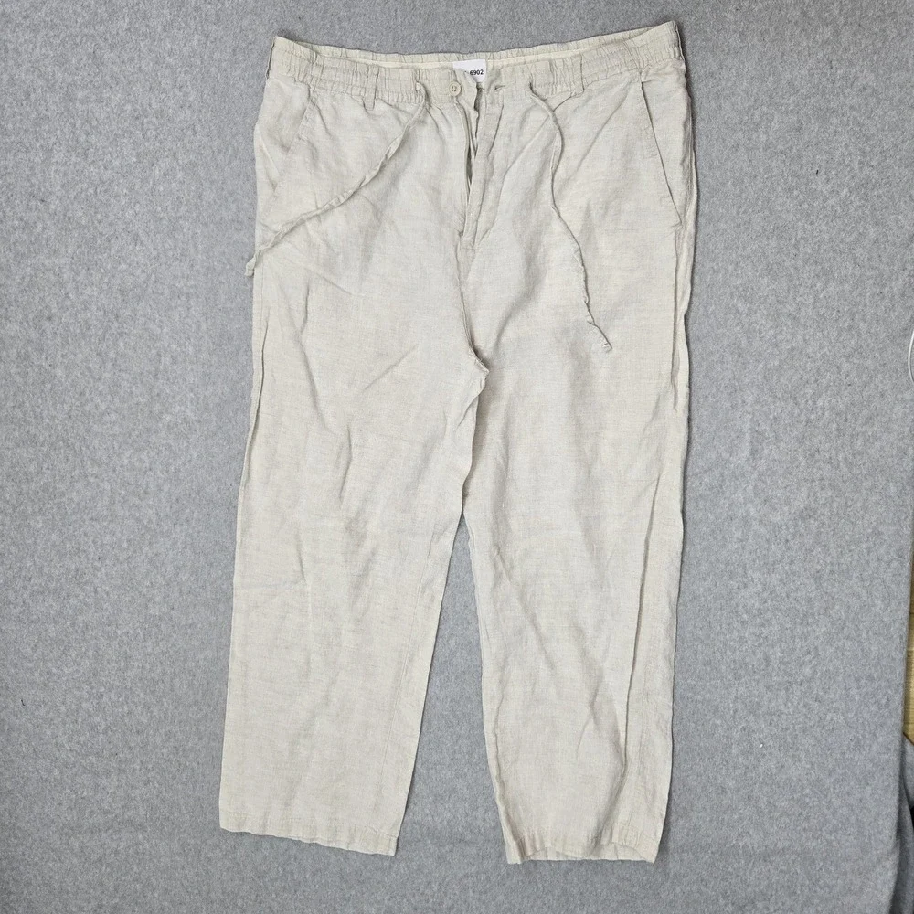 SAFARUI Men Pants Large 190/96B Beige Linen Casual Coastal Beach